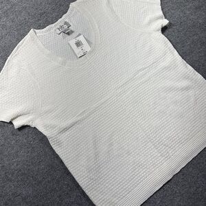 Alfani Woman 3X Short Sleeve‎ Crochet White